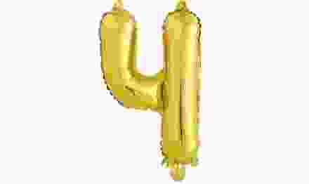 Шар с клапаном (16'/41 см) Буква, Ч, Золото, 1 шт.